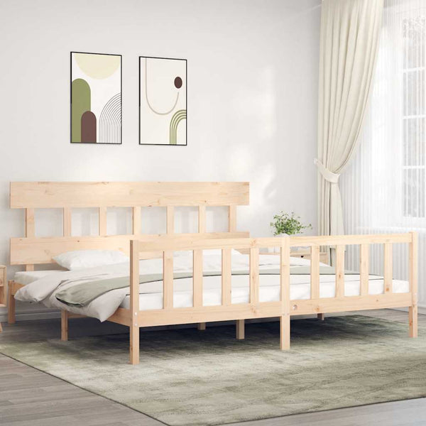 Super King Size Bettrahmen Kizner mit Kopfteil (Holz)