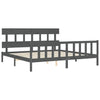 Graues Bettgestell Kizner mit Kopfteil 200x200cm (Holz)