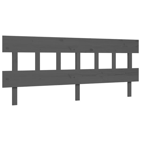 Graues Bettgestell Kizner mit Kopfteil 200x200cm (Holz)