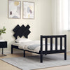 Schwarzes Bettgestell mit Kopfteil Jude Small Single (Holz)