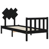 Schwarzes Bettgestell mit Kopfteil Jude Small Single (Holz)