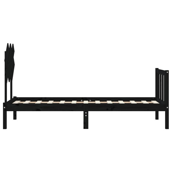 Schwarzes Bettgestell mit Kopfteil Jude Small Single (Holz)