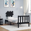 Schwarzes Bettgestell mit Kopfteil Jude Small Single (Holz)