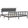 Graues Bettgestell mit Kopfteil Jude 200x200cm (Holz)