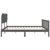 Graues Bettgestell mit Kopfteil Jude 200x200cm (Holz)
