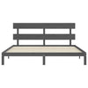 Bettgestell Bellul 200x200cm grau mit Kopfteil (Holz)