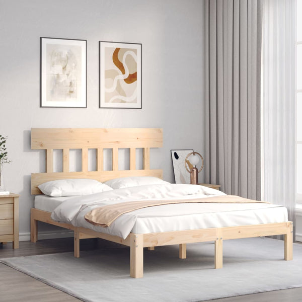 Kizner Small Double Bettgestell mit Kopfteil (Holz)