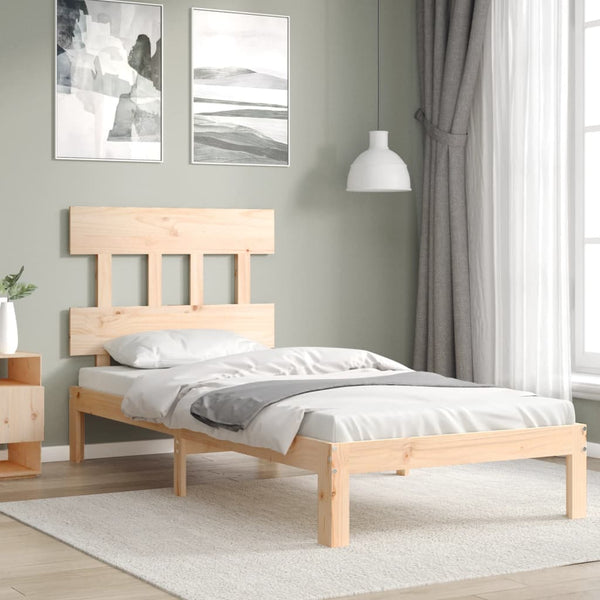 Bettgestell Kizner mit Kopfteil 90x200cm (Holz)