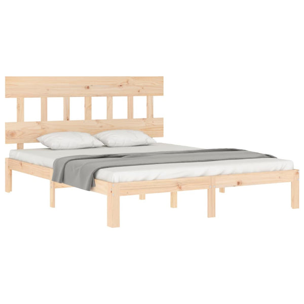 Kizner King Size Bettgestell mit Kopfteil (Holz)
