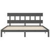 Bettgestell Kizner Grau mit Kopfteil 200x200cm (Holz)