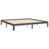 Bettgestell Kizner Grau mit Kopfteil 200x200cm (Holz)