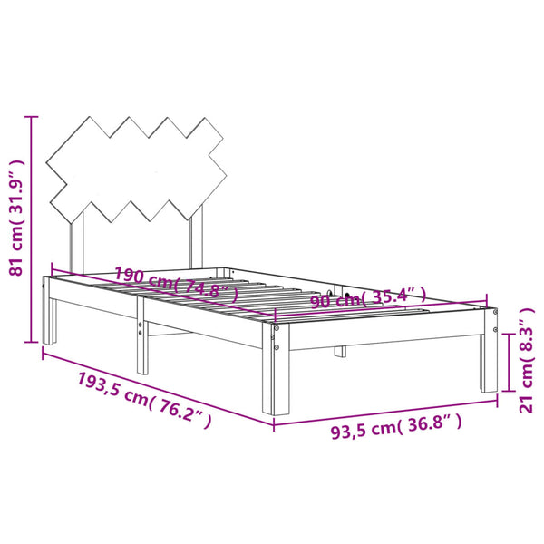 Bettrahmen mit Kopfteil Bradyn (Einzelbett Holz)