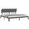 Graues Bettgestell mit Kopfteil Brady 200x200cm (Holz)