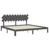Graues Bettgestell mit Kopfteil Brady 200x200cm (Holz)