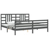 Graues Bettgestell mit Kopfteil Lapadus 200x200cm (Holz)