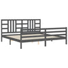 Graues Bettgestell mit Kopfteil Lapadus 200x200cm (Holz)