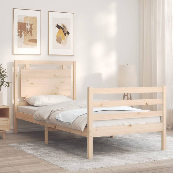 Bettgestell mit Kopfteil Mititelu 100x200cm (Holz)