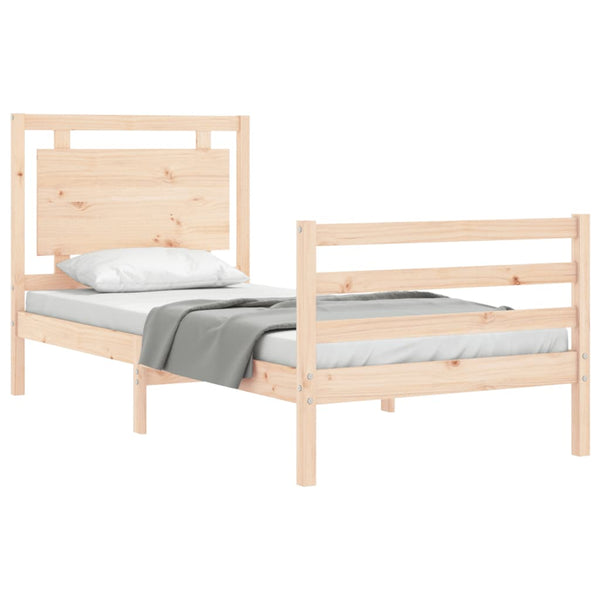Bettgestell mit Kopfteil Mititelu 100x200cm (Holz)