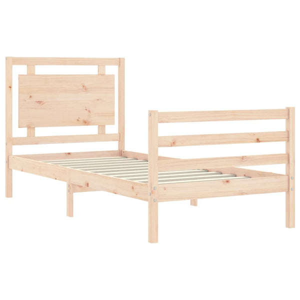 Bettgestell mit Kopfteil Mititelu 100x200cm (Holz)