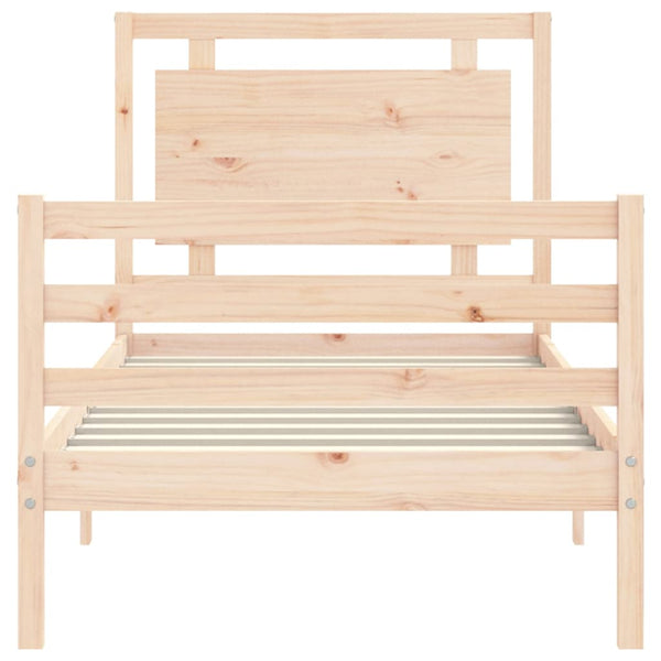 Bettgestell mit Kopfteil Mititelu 100x200cm (Holz)