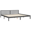 Graues Bettgestell mit Kopfteil Mititelu 200x200cm (Holz)