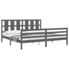 Graues Bettgestell mit Kopfteil Didina 200x200cm (Holz)