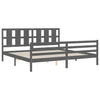 Graues Bettgestell mit Kopfteil Didina 200x200cm (Holz)