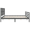 Graues Bettgestell mit Kopfteil Didina 200x200cm (Holz)