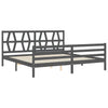 Bettgestell Haralambia Grau mit Kopfteil 200x200cm (Holz)