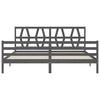 Bettgestell Haralambia Grau mit Kopfteil 200x200cm (Holz)