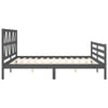 Bettgestell Haralambia Grau mit Kopfteil 200x200cm (Holz)