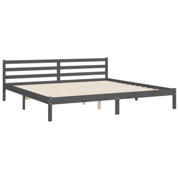 Graues Bettgestell mit Kopfteil Liudmila 200x200cm (Holz)