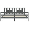 Graues Bettgestell mit Kopfteil Medora 200x200cm (Holz)