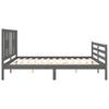 Graues Bettgestell mit Kopfteil Medora 200x200cm (Holz)