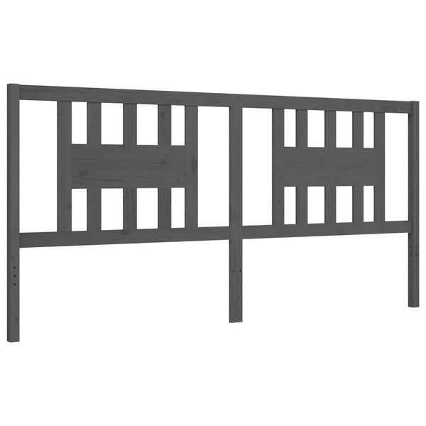Graues Bettgestell mit Kopfteil Medora 200x200cm (Holz)
