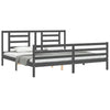 Graues Bettgestell mit Kopfteil Majid 200x200cm (Holz)