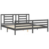 Graues Bettgestell mit Kopfteil Majid 200x200cm (Holz)