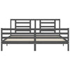Graues Bettgestell mit Kopfteil Majid 200x200cm (Holz)