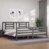 Graues Bettgestell mit Kopfteil Majid 200x200cm (Holz)