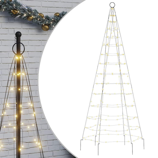 Warmweißes Weihnachtsbaumlicht für Flaggenmast Ghiulgen 180cm (200 LED-Lichter)