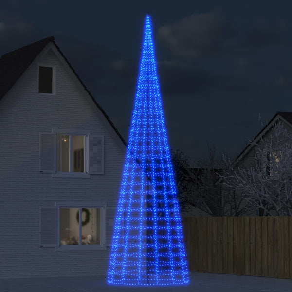 Blaue Weihnachtsbaumbeleuchtung für Fahnenmast Ghiulgen 800cm (3000 LED-Leuchten)