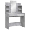 Betongrauer Schminktisch mit LED-Beleuchtung Valadea 96x40x142cm
