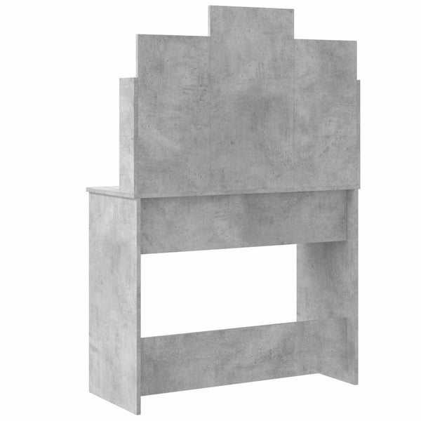 Betongrauer Schminktisch mit LED-Beleuchtung Valadea 96x40x142cm