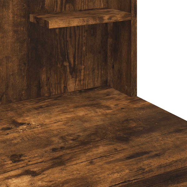 Räuchereiche Schminktisch mit LED-Beleuchtung Valadea 96x40x142cm