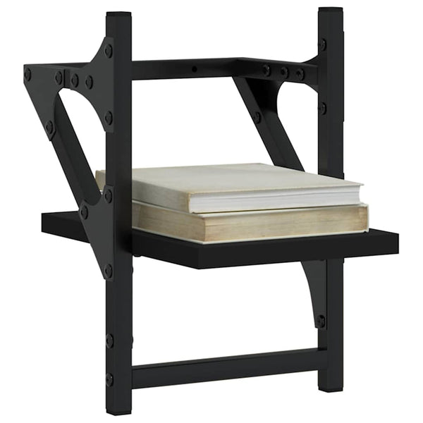 Schwarze Wandregale mit Stangen Sidon 20x25x30cm (2 St.)