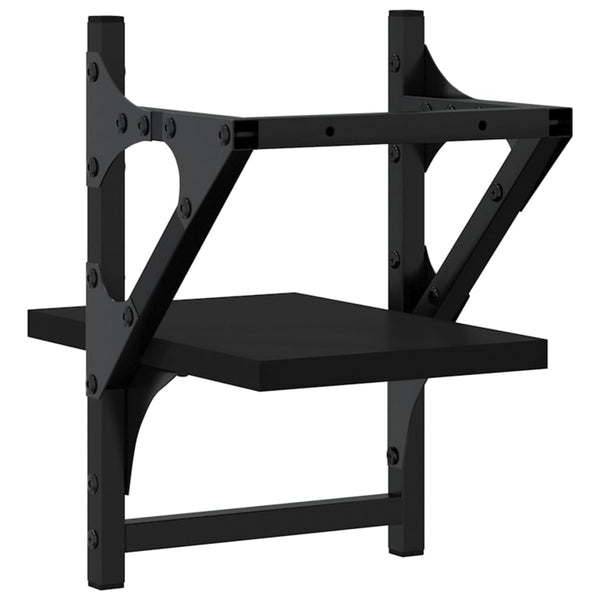Schwarze Wandregale mit Stangen Sidon 20x25x30cm (2 St.)