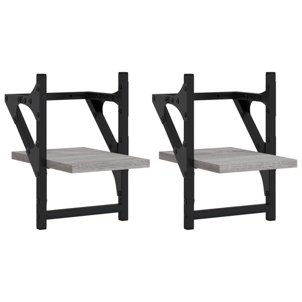 Graues Wandregal mit Stangen Sidon 20x25x30cm (2er-Set Sonoma)