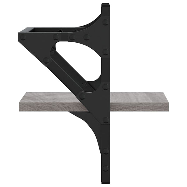 Graues Wandregal mit Stangen Sidon 20x25x30cm (2er-Set Sonoma)