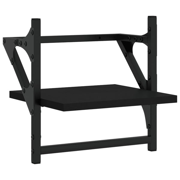 Schwarze Wandregale mit Stangen Sidon 30x25x30cm (2 St.)