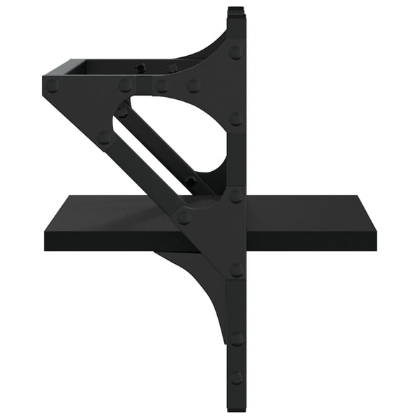 Schwarze Wandregale mit Stangen Sidon 30x25x30cm (2 St.)